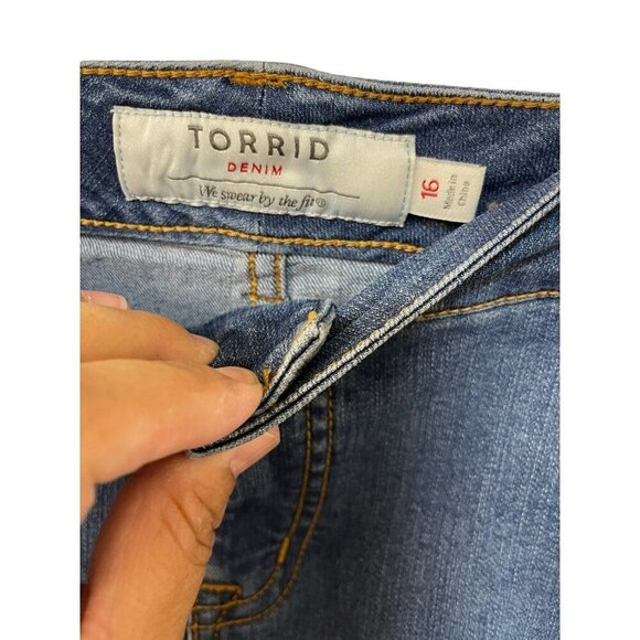 Torrid Mini Denim Skirt w/ Side Stripes Womens Plus Size 16 - Picture 3 of 6
